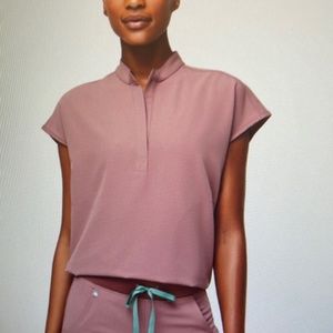 Figs Rafaela Oversized Scrub Top in Mineral Mauve